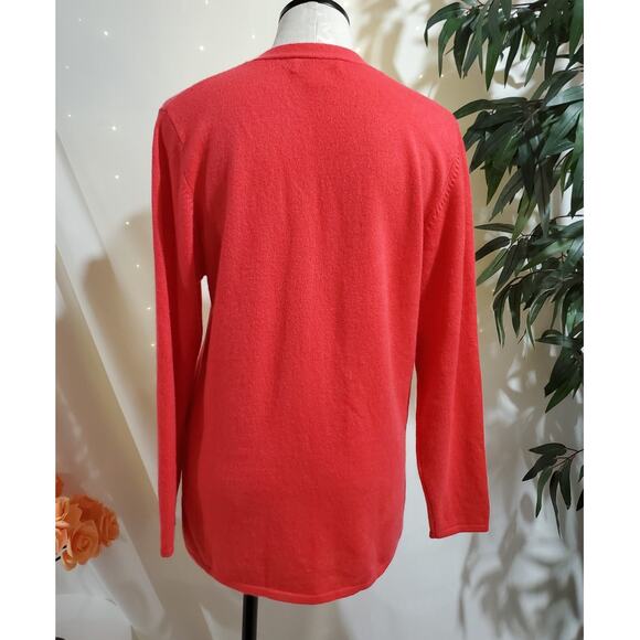 Vtg Precious Fibers Womens V-Neck Cashmere Sweater Size M Pink Relaxed Classic - Picture 3 of 9